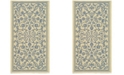 Safavieh Courtyard Natural and Blue 2'3" x 10' Sisal Weave Runner Area Rug